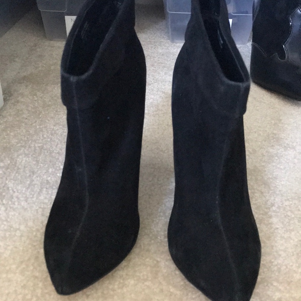 Black suede ankle boots